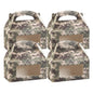 Bio Tek Camouflage Paper Gable Box / Take Out Container - with Window - 9 1/2" x 5" x 5" - 100 count box