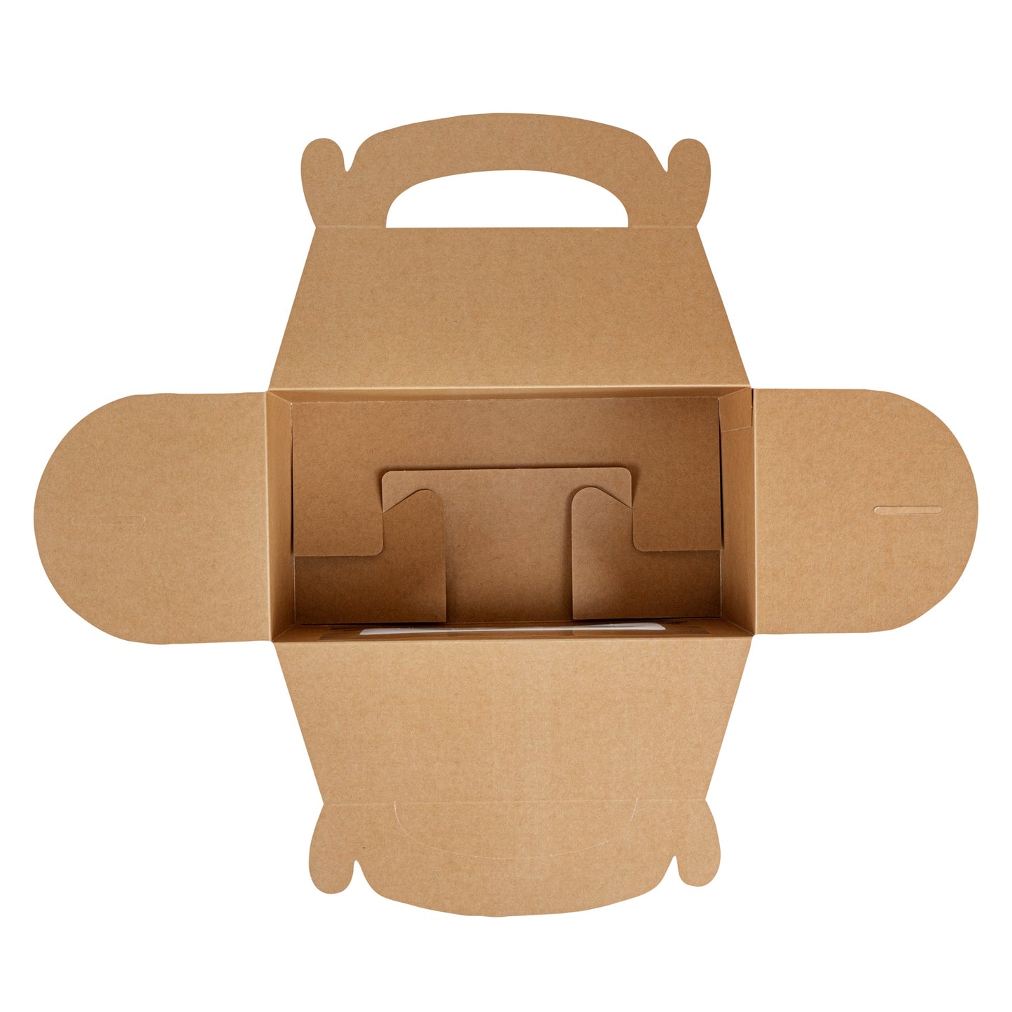 Bio Tek Kraft Paper Gable Box / Take Out Container - Greaseproof, with Window - 9 1/2" x 5" x 5" - 25 count box