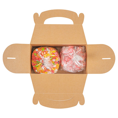Bio Tek Kraft Paper Gable Box / Take Out Container - Greaseproof, with Window - 9 1/2" x 5" x 5" - 100 count box