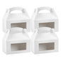 Bio Tek White Paper Gable Box / Take Out Container - Greaseproof, with Window - 9 1/2" x 5" x 5" - 100 count box