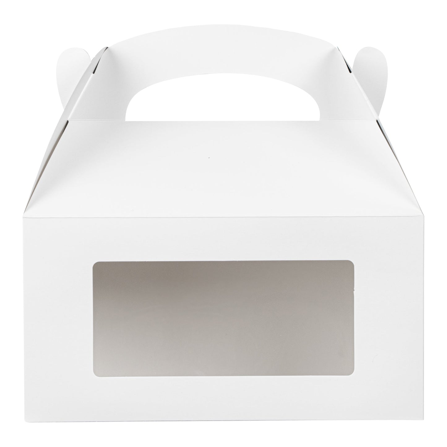Bio Tek White Paper Gable Box / Take Out Container - Greaseproof, with Window - 9 1/2" x 5" x 5" - 25 count box