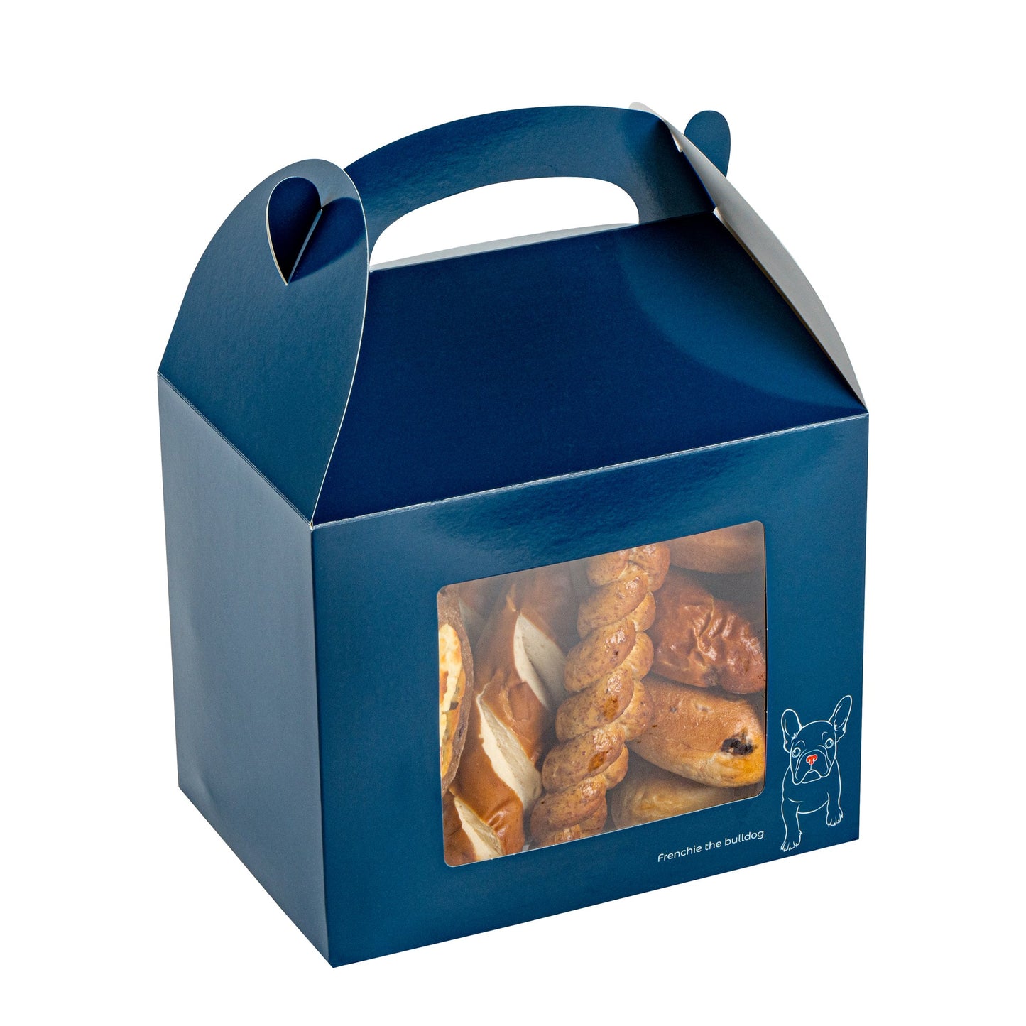 Bio Tek Frenchie Paper Gable Box / Take Out Container - with Window - 10" x 7" x 8" - 25 count box