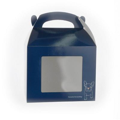 Bio Tek Frenchie Paper Gable Box / Take Out Container - with Window - 10" x 7" x 8" - 25 count box