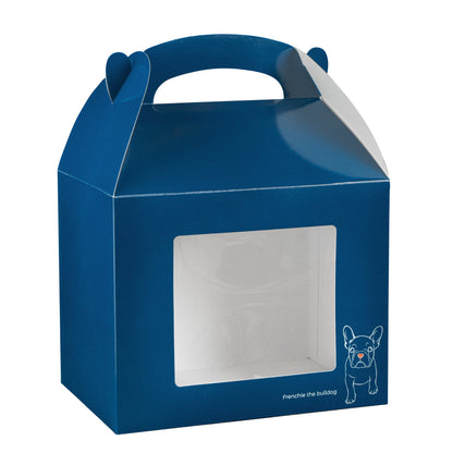 Bio Tek Frenchie Paper Gable Box / Take Out Container - with Window - 10" x 7" x 8" - 25 count box