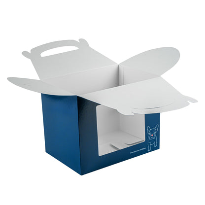 Bio Tek Frenchie Paper Gable Box / Take Out Container - with Window - 10" x 7" x 8" - 25 count box