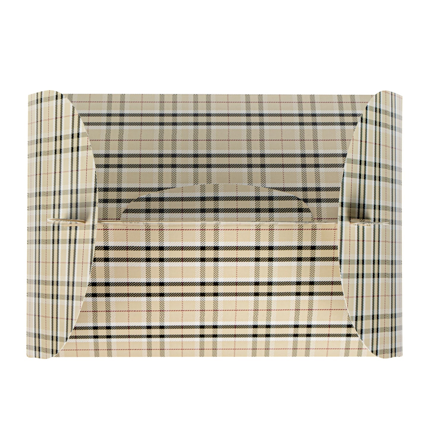 Bio Tek Plaid Paper Gable Box / Take Out Container - with Window - 10" x 7" x 8" - 100 count box