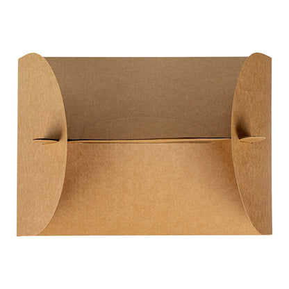 Bio Tek Kraft Paper Gable Box / Take Out Container - Greaseproof, with Window - 10" x 7" x 8" - 100 count box