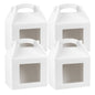 Bio Tek White Paper Gable Box / Take Out Container - Greaseproof, with Window - 10" x 7" x 8" - 100 count box