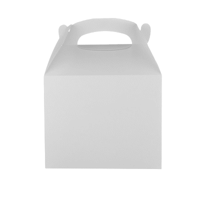 Bio Tek White Paper Gable Box / Take Out Container - Greaseproof, with Window - 10" x 7" x 8" - 25 count box
