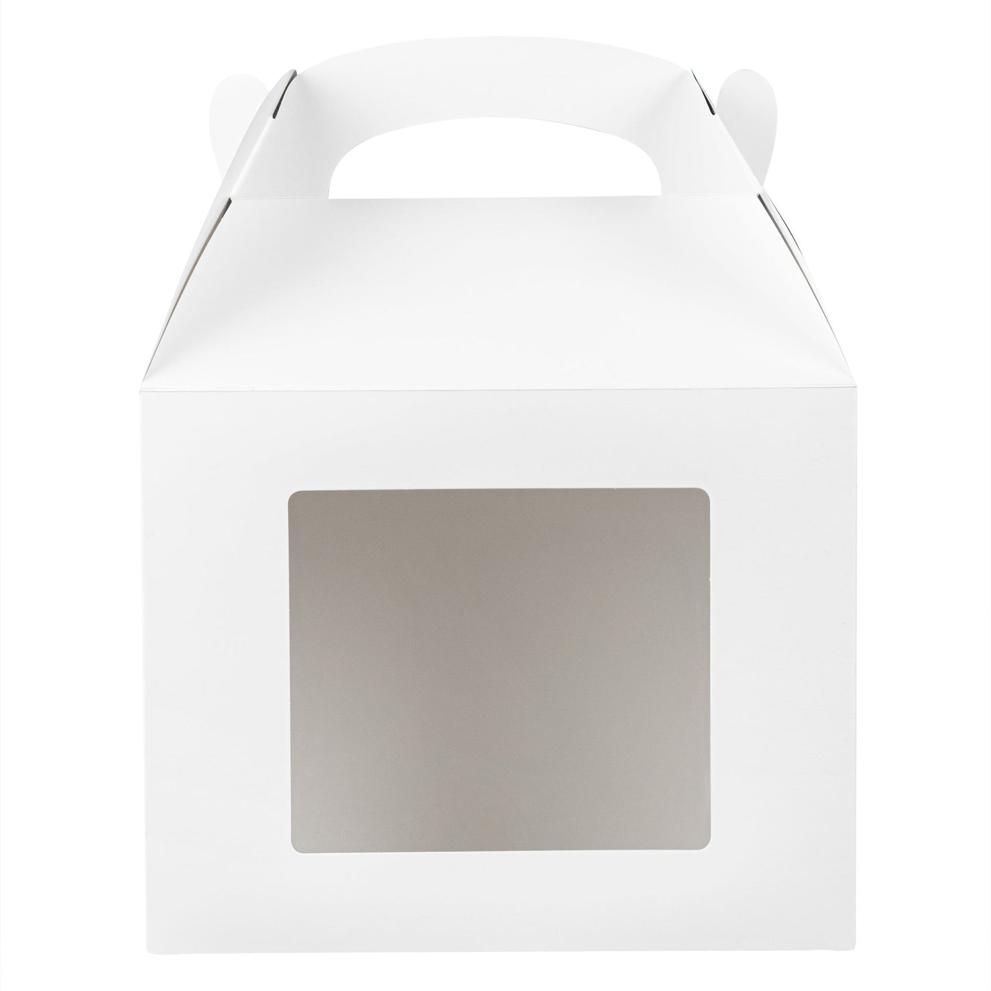 Bio Tek White Paper Gable Box / Take Out Container - Greaseproof, with Window - 10" x 7" x 8" - 25 count box