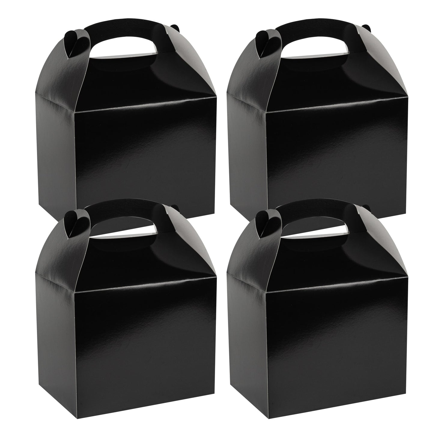 Bio Tek Black Paper Gable Box / Take Out Container - Greaseproof - 10" x 7" x 8" - 100 count box