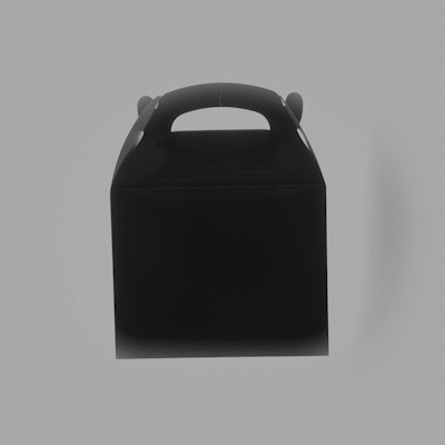 Bio Tek Black Paper Gable Box / Take Out Container - Greaseproof - 10" x 7" x 8" - 100 count box