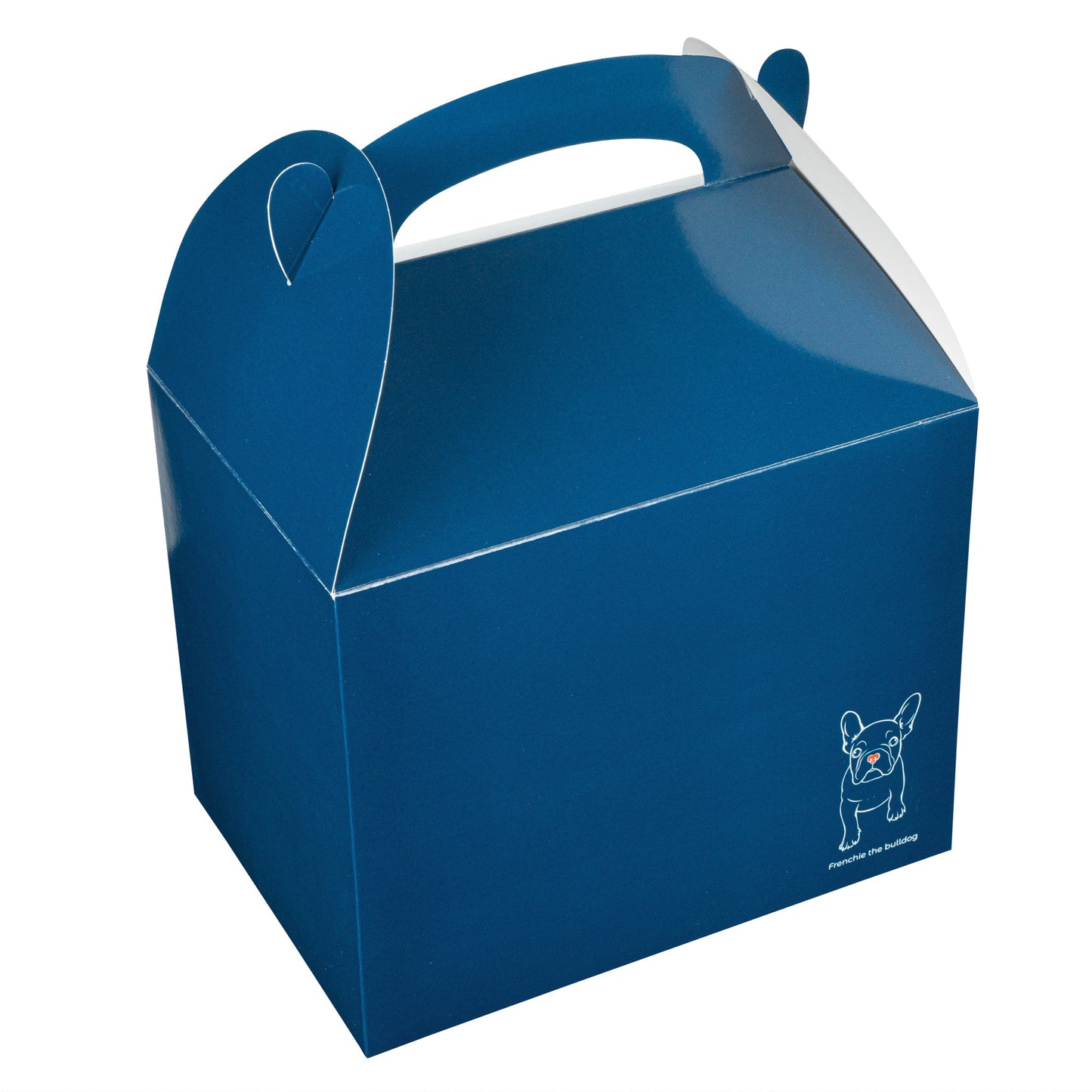 Bio Tek Frenchie Paper Gable Box / Take Out Container - Compostable - 10" x 7" x 8" - 100 count box