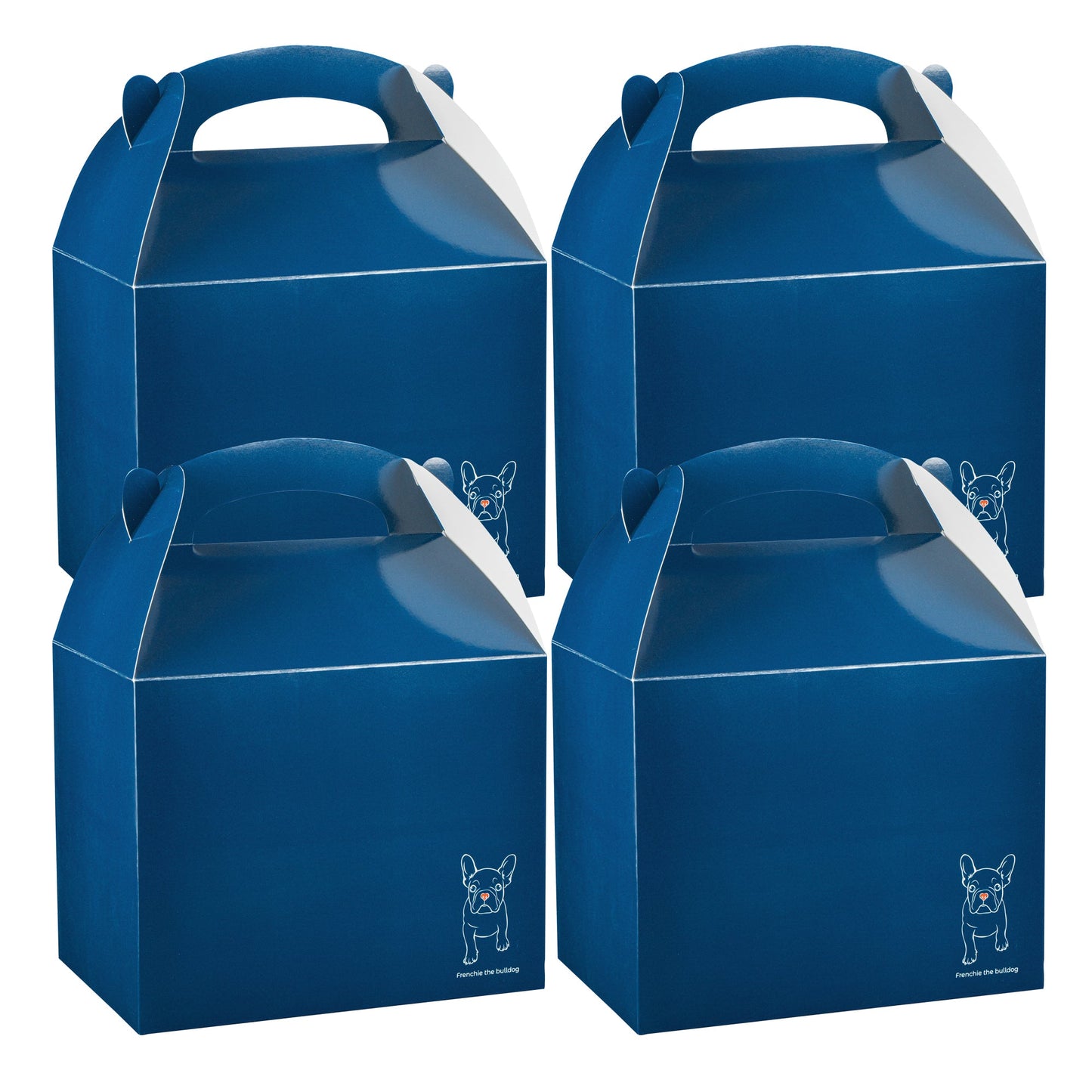 Bio Tek Frenchie Paper Gable Box / Take Out Container - Compostable - 10" x 7" x 8" - 100 count box