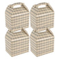 Bio Tek Plaid Paper Gable Box / Take Out Container - Compostable - 10" x 7" x 8" - 25 count box