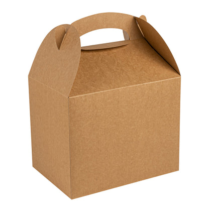 Bio Tek Kraft Paper Gable Box / Take Out Container - Greaseproof - 10" x 7" x 8" - 100 count box