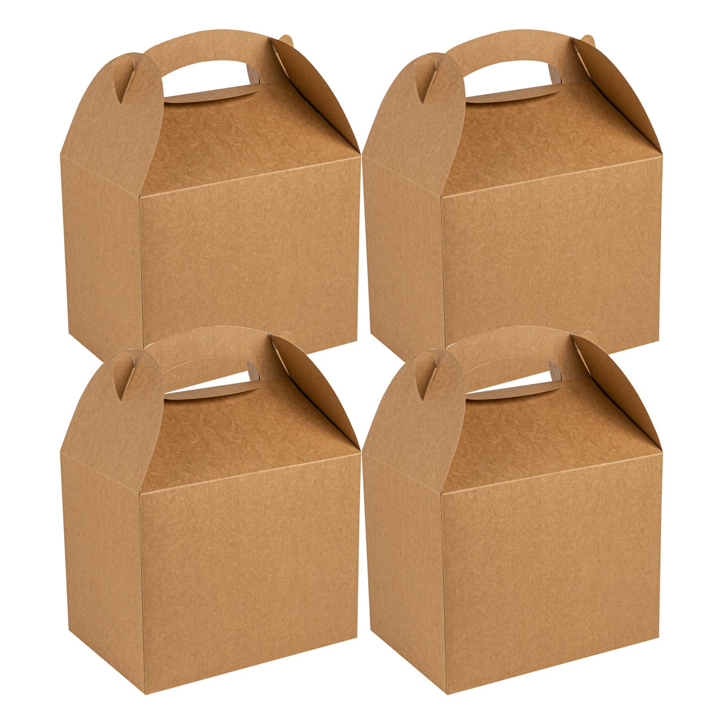 Bio Tek Kraft Paper Gable Box / Take Out Container - Greaseproof - 10" x 7" x 8" - 100 count box