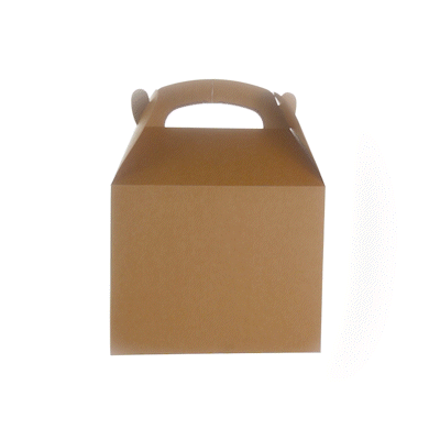 Bio Tek Kraft Paper Gable Box / Take Out Container - Greaseproof - 10" x 7" x 8" - 25 count box
