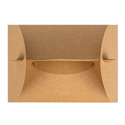 Bio Tek Kraft Paper Gable Box / Take Out Container - Greaseproof - 10" x 7" x 8" - 25 count box