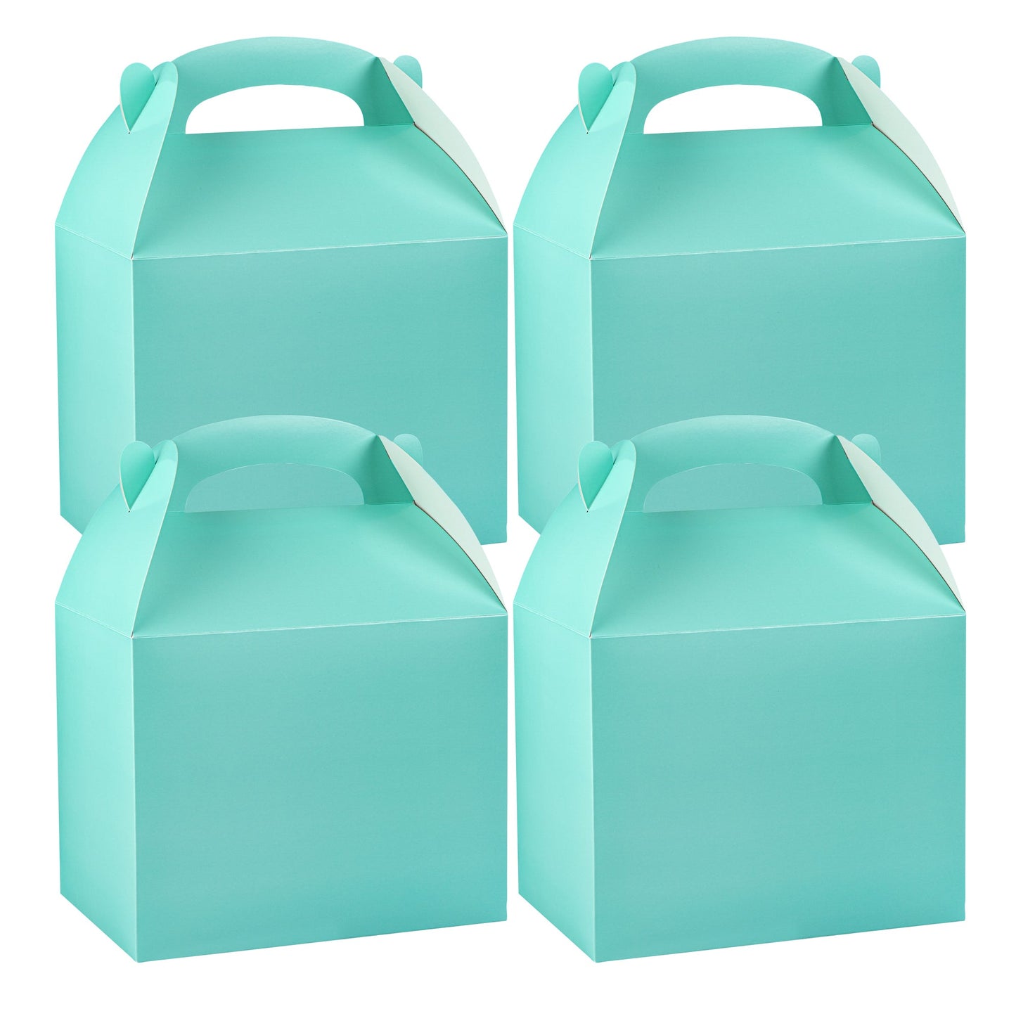 Bio Tek Turquoise Paper Gable Box / Take Out Container - Compostable - 10" x 7" x 8" - 100 count box
