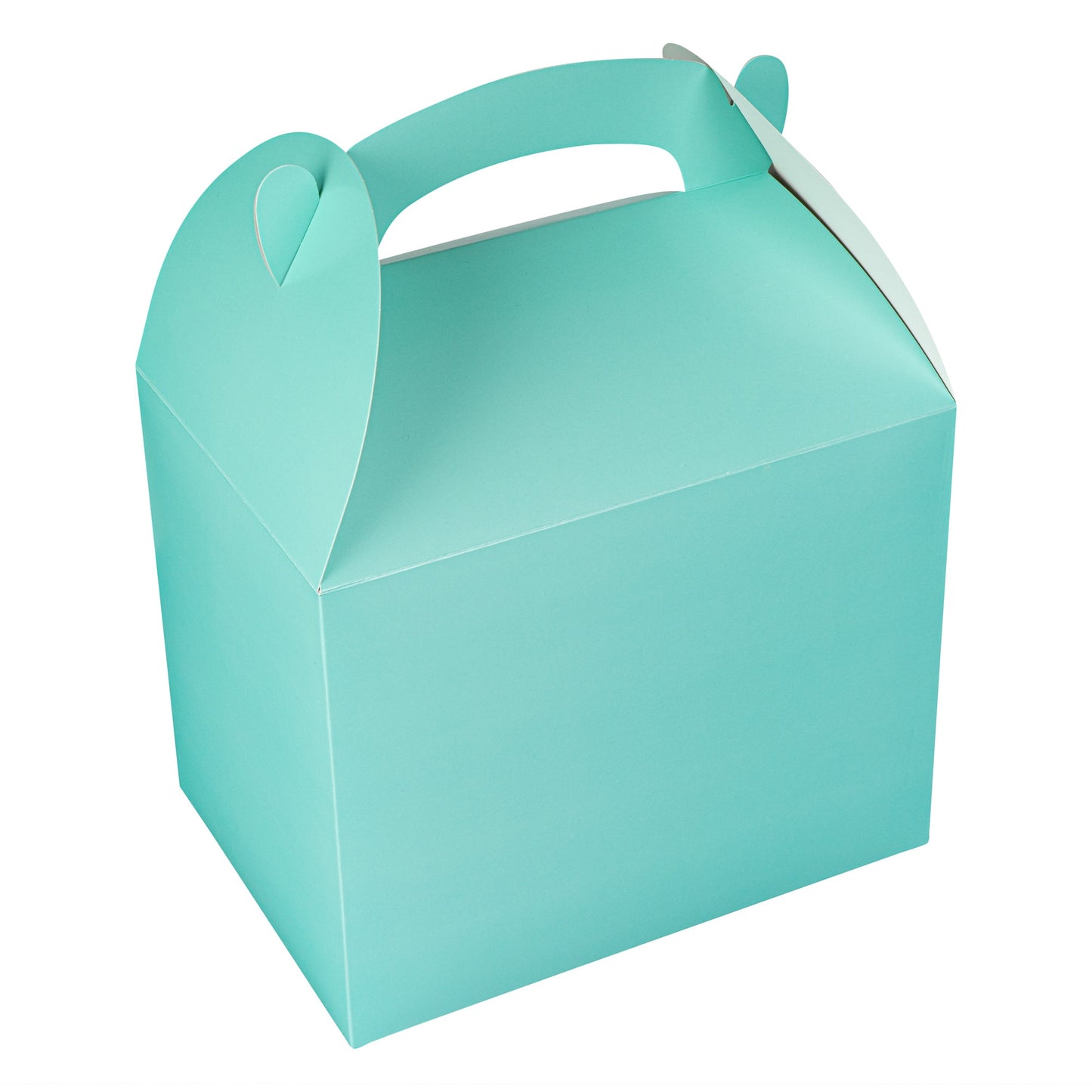 Bio Tek Turquoise Paper Gable Box / Take Out Container - Compostable - 10" x 7" x 8" - 25 count box