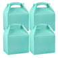 Bio Tek Turquoise Paper Gable Box / Take Out Container - Compostable - 10" x 7" x 8" - 25 count box