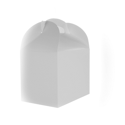 Bio Tek White Paper Gable Box / Take Out Container - Greaseproof - 10" x 7" x 8" - 25 count box