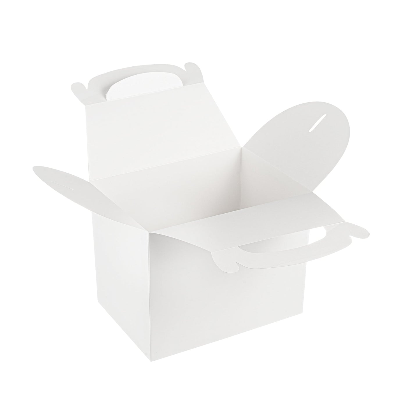 Bio Tek White Paper Gable Box / Take Out Container - Greaseproof - 10" x 7" x 8" - 25 count box