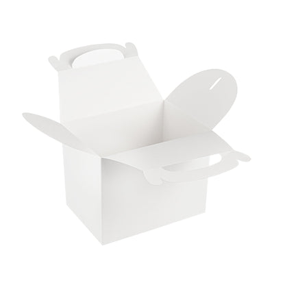 Bio Tek White Paper Gable Box / Take Out Container - Greaseproof - 10" x 7" x 8" - 25 count box