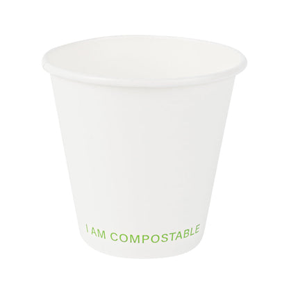 Sustain 9 oz White Paper Cold Cup - PLA Lining, Compostable - 3 1/2" x 3 1/2" x 3 1/4" - 50 count box