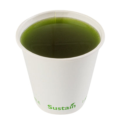 Sustain 9 oz White Paper Cold Cup - PLA Lining, Compostable - 3 1/2" x 3 1/2" x 3 1/4" - 1000 count box