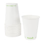 Sustain 12 oz White Paper Cold Cup - PLA Lining, Compostable - 3 1/2" x 3 1/2" x 4 1/4" - 50 count box