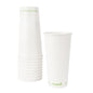 Sustain 22 oz White Paper Cold Cup - PLA Lining, Compostable - 3 1/2" x 3 1/2" x 6 3/4" - 50 count box