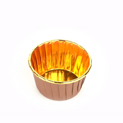 Panificio 3.5 oz Round Brown Foil Paper Baking Cup - Lids Available - 2 3/4" x 2 3/4" x 1 1/2" - 500 count box