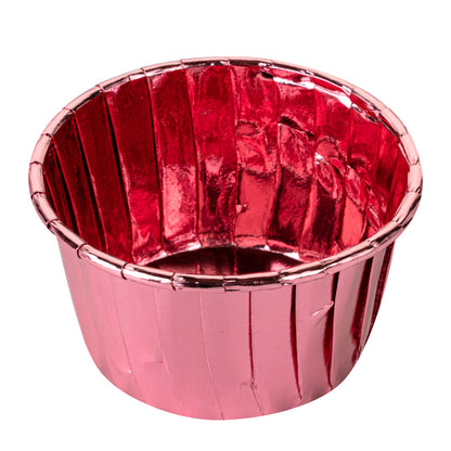 Panificio 3.5 oz Round Rose Gold Foil Paper Baking Cup - Lids Available - 2 3/4" x 2 3/4" x 1 1/2" - 50 count box