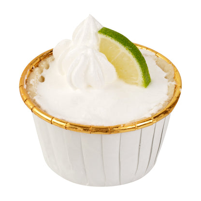 Panificio 3.5 oz Round White Foil Paper Baking Cup - Lids Available - 2 3/4" x 2 3/4" x 1 1/2" - 50 count box