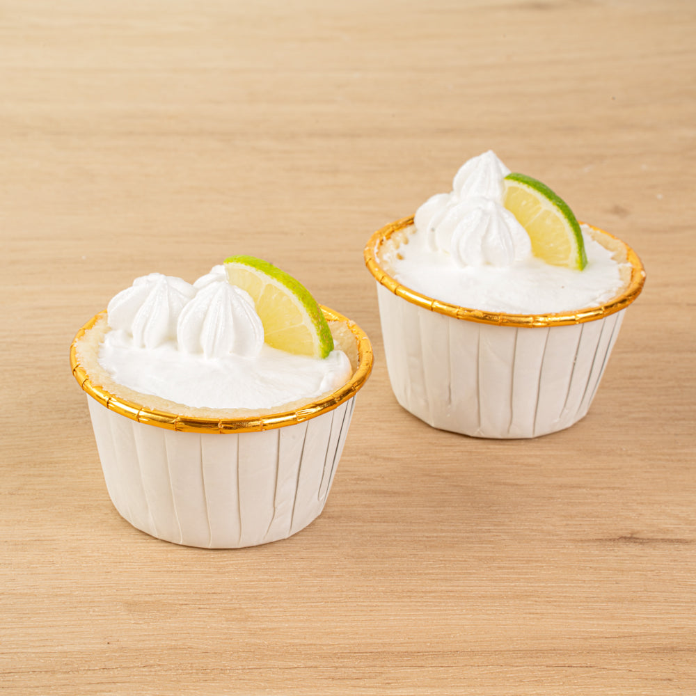 Panificio 3.5 oz Round White Foil Paper Baking Cup - Lids Available - 2 3/4" x 2 3/4" x 1 1/2" - 50 count box