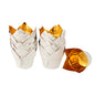 Panificio 3.9 oz White Foil Paper Tulip Baking Cup - 3 1/4" x 3 1/4" x 2 3/4" - 500 count box