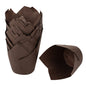 Panificio 3.5 oz Brown Paper Tulip Baking Cup - Greaseproof - 3 1/4" x 3 1/4" x 3 1/4" - 50 count box