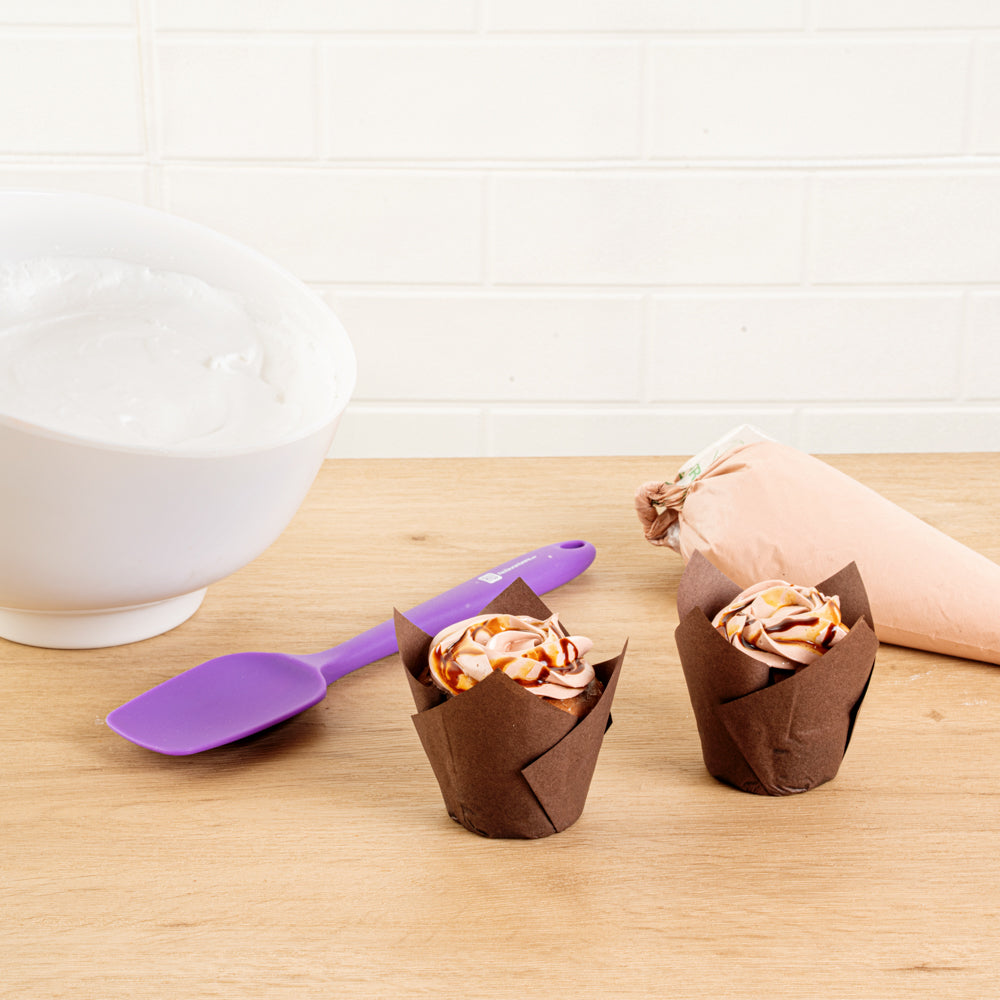 Panificio 3.5 oz Brown Paper Tulip Baking Cup - Greaseproof - 3 1/4" x 3 1/4" x 3 1/4" - 500 count box