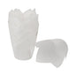 Panificio 3.5 oz White Paper Tulip Baking Cup - Greaseproof - 3 1/4" x 3 1/4" x 3 1/4" - 50 count box