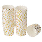 Panificio 4.5 oz White Paper Scalloped Baking Cup - Gold Stars - 2 3/4" x 2 3/4" x 2" - 50 count box