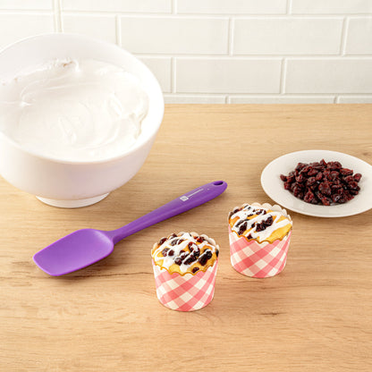 Panificio 4.5 oz Pink Plaid Paper Scalloped Baking Cup - Gold Rim - 2 3/4" x 2 3/4" x 2" - 50 count box