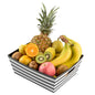 Chef 101 Black and White Stripe Paper Extra Large Gift Box / Market Tray - 12" x 9 1/2" x 4 1/2" - 10 count box