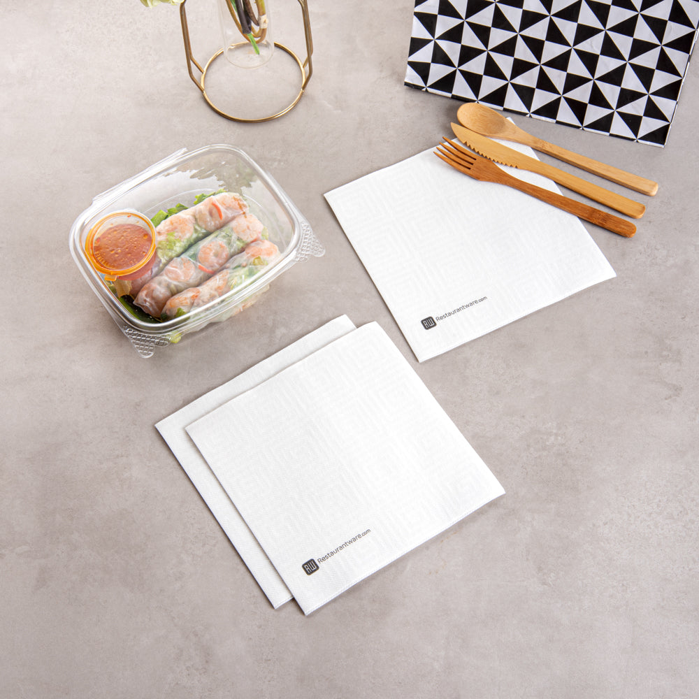 Luxenap Square Greco White Paper Napkin - Air Laid - 15 3/4" x 15 3/4" - 800 count box