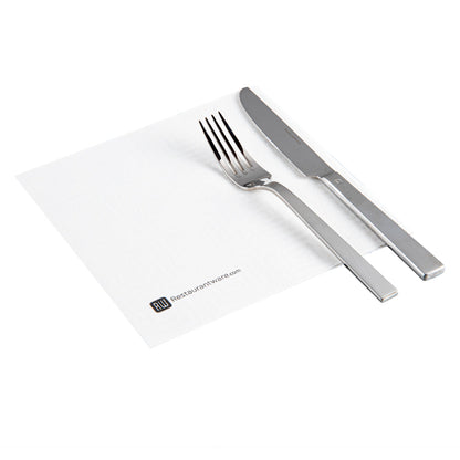Luxenap Square Greco White Paper Napkin - Air Laid - 15 3/4" x 15 3/4" - 50 count box