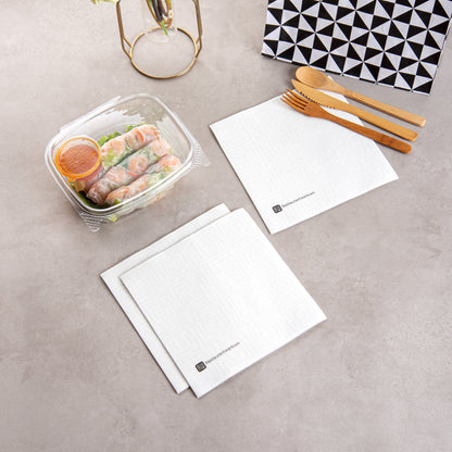 Luxenap Square Greco White Paper Napkin - Air Laid - 15 3/4" x 15 3/4" - 50 count box