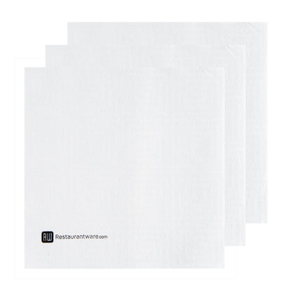 Luxenap Square Greco White Paper Napkin - Air Laid - 15 3/4" x 15 3/4" - 50 count box