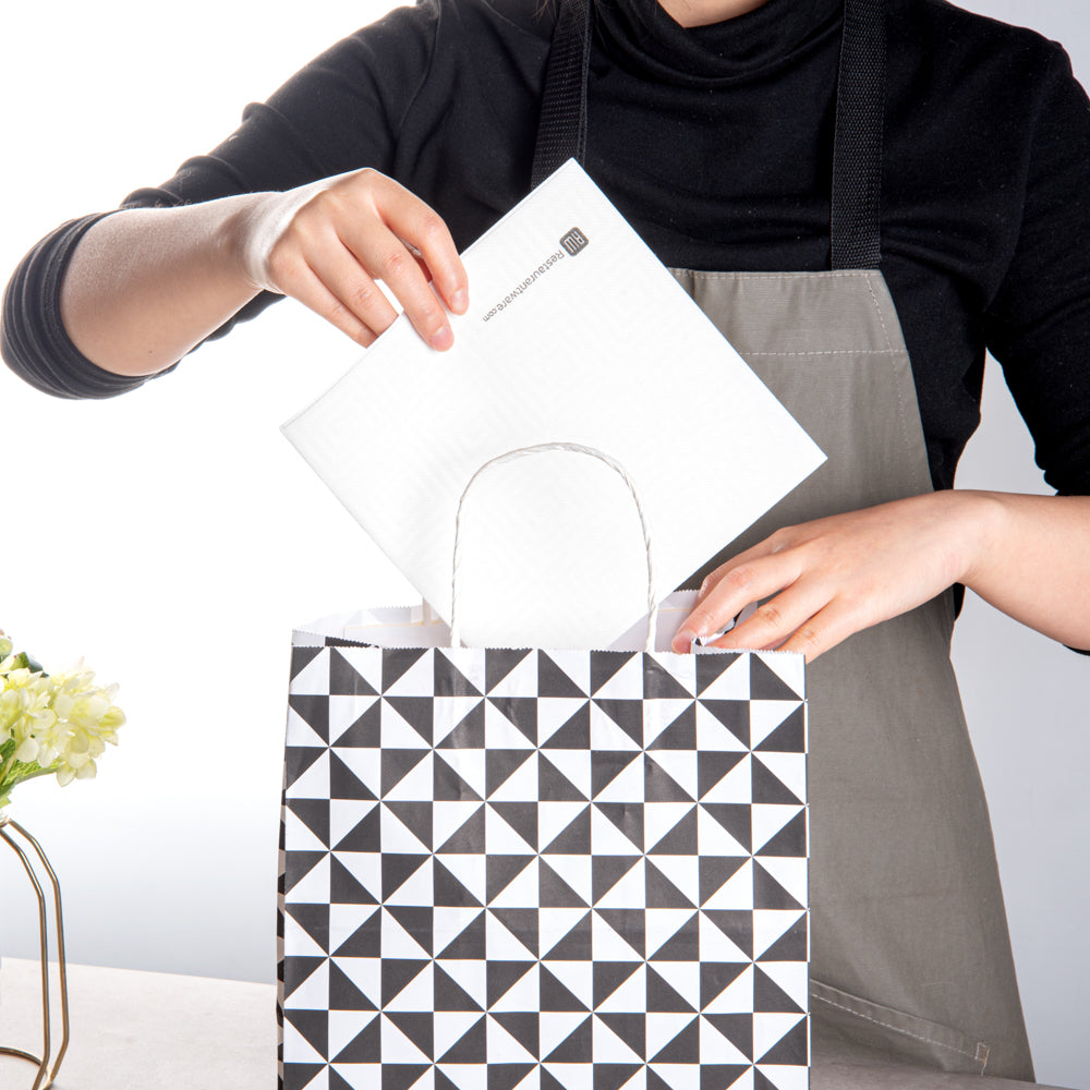 Luxenap Square Greco White Paper Napkin - Air Laid - 15 3/4" x 15 3/4" - 50 count box