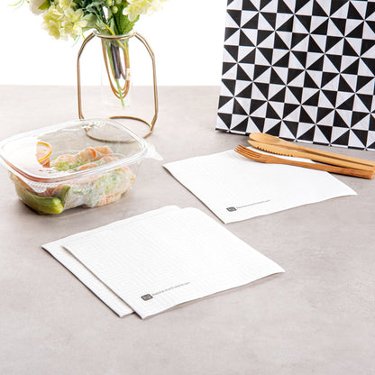 Luxenap Square Greco White Paper Napkin - Air Laid - 15 3/4" x 15 3/4" - 800 count box